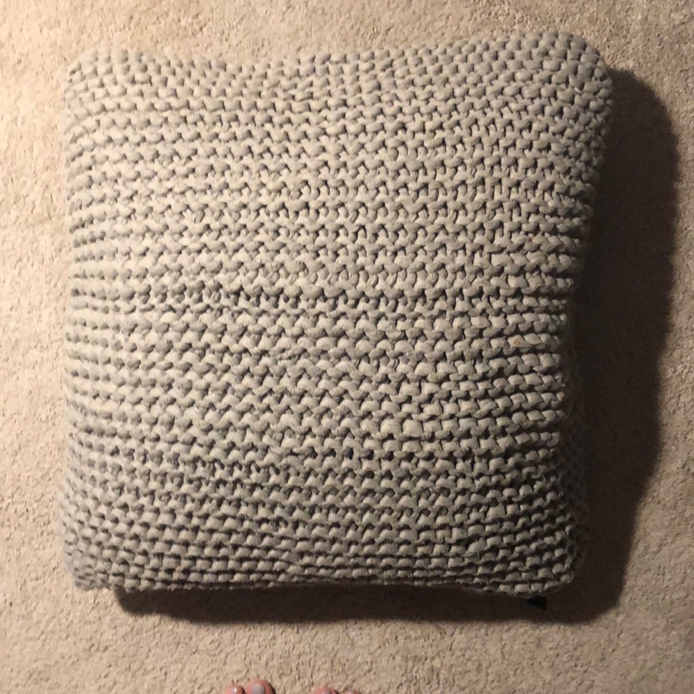 Gray Chunky Knit Euro Sized Pillow